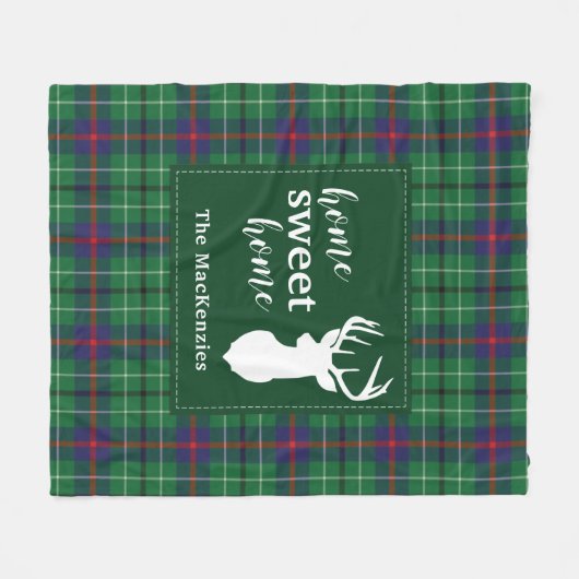 Plaid Kerstmis Rustieke Tartan Fleece Deken (Voorkant (Horizontaal))