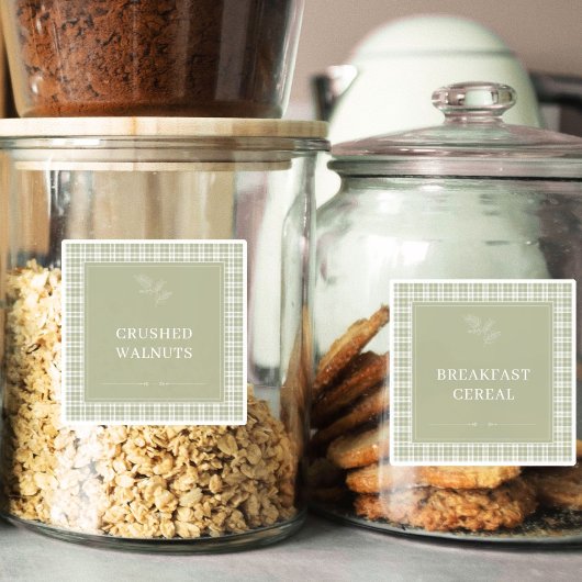  Plaid Keuken Pantry Eten Labels