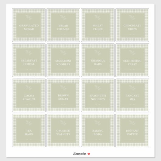  Plaid Keuken Pantry Eten Labels (Vel)