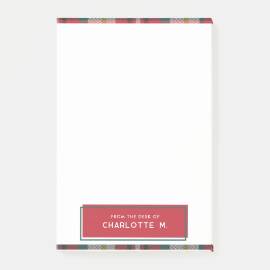 Plaid Klassieke Kleurrijke Gepersonaliseerde Schoo Post-it® Notes (Voorkant)