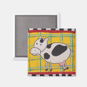 Plaid Koe-magnetische moo Magneet (Voorkant / Achterkant)