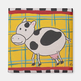 Plaid Koe-magnetische moo Magneet