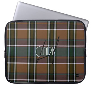 Plaid Laptop Hoesje met Brown HAMbyWG Sleeve