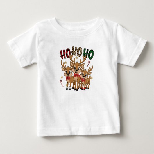 Plaid & Leopard Ho Ho Ho Reindeer Kids Christmas (Voorkant)