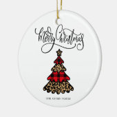 Plaid & Leopard Print Kerstboom Keramisch Ornament (Links)