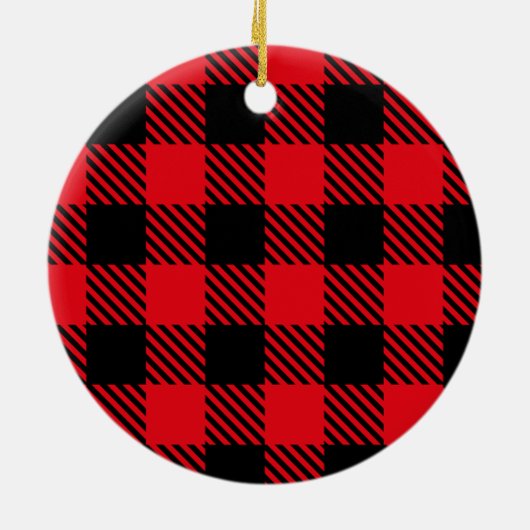 Plaid & Leopard Print Kerstboom Keramisch Ornament (Achterkant)
