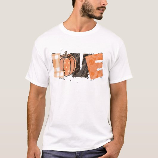  Plaid Liefde Pompoen Halloween T-shirt (Voorkant)