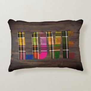 Plaid Love Accent Pillow beroemd gemaakt door HAMb Kussen