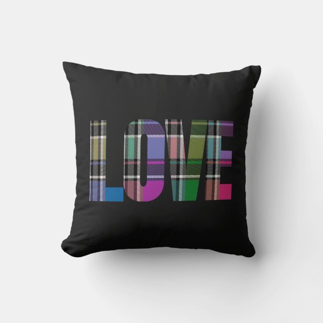 Plaid Love Accent Pillow beroemd gemaakt door HAMb Kussen (Voorkant)