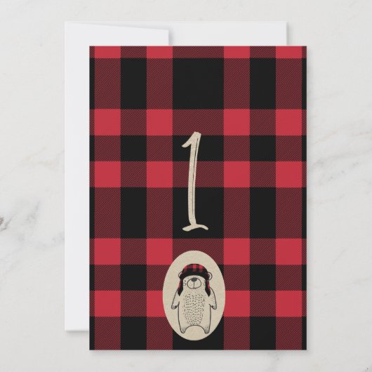 Plaid Lumberjack Beer Wild One Birthday Invitation Kaart (Achterkant)