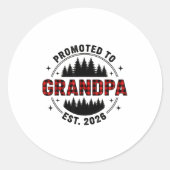 Plaid Lumberjack New Grandpa Promoted To Grandpa E Ronde Sticker (Voorkant)