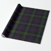Plaid Malcolm Paarse Groen Rood Check Tartan Cadeaupapier (Uitgerold)
