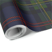 Plaid Malcolm Paarse Groen Rood Check Tartan Cadeaupapier (Rol Hoek)
