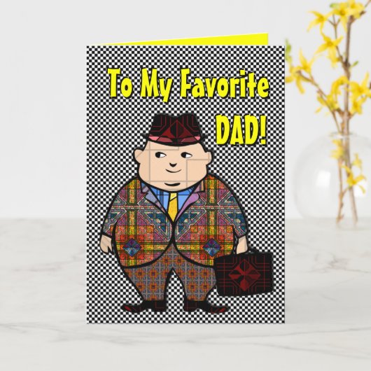 Plaid Man 2 Vaderdag Kaart (Gele Bloem)