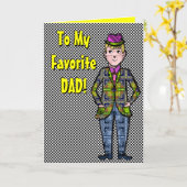 Plaid Man Vaderdag Kaart (Gele Bloem)