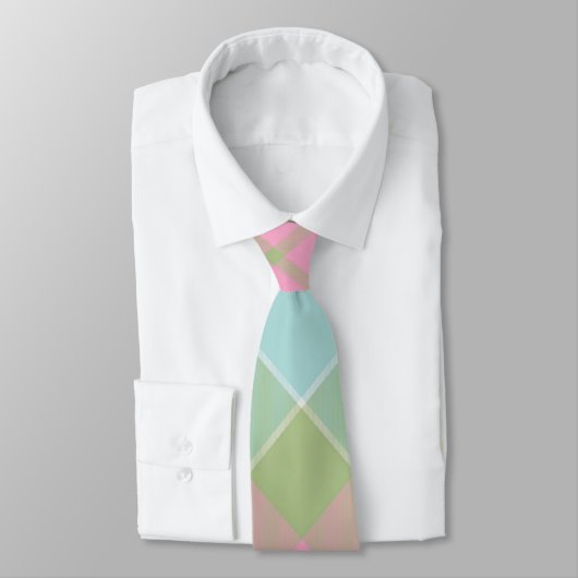 Plaid Mannen Stropdas - Multi Spring Kleuren {S2D2 (Gebonden)