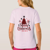 Plaid Merry Christmas Girls T-Shirt (Achterkant)