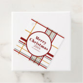 Plaid Merry Christmas Holiday Bedankjes Labels (In situ)
