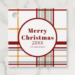 Plaid Merry Christmas Holiday Bedankjes Labels