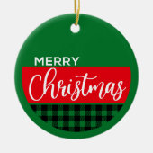Plaid Merry Christmas - Kerstversiering Keramisch Ornament (Voorkant)