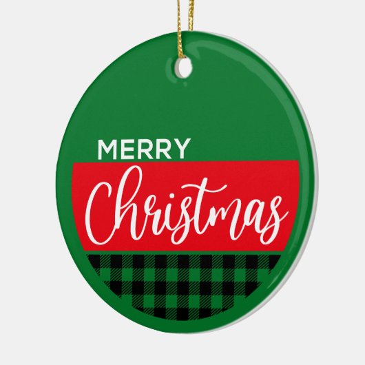 Plaid Merry Christmas - Kerstversiering Keramisch Ornament (Links)