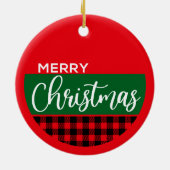 Plaid Merry Christmas - Kerstversiering Keramisch Ornament (Achterkant)
