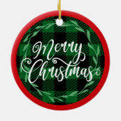 Plaid Merry Christmas - Kerstversiering Keramisch Ornament (Achterkant)