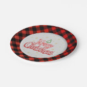 Plaid Merry Christmas Paper Plate Papieren Bordje (Gekanteld)