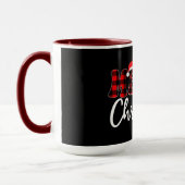 Plaid MERRY Design met Santa-hoed Mok (Links)