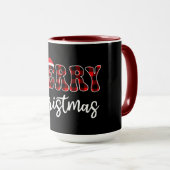 Plaid MERRY Design met Santa-hoed Mok (Voorkant rechts)