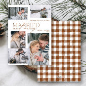 Plaid Merry & Married 5 Foto Pas getrouwd Feestdagenkaart