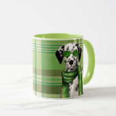 Plaid met een Dalmatische Kersthond Mok (Voorkant rechts)