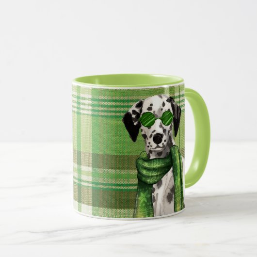 Plaid met een Dalmatische Kersthond Mok (Voorkant rechts)