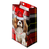 Plaid met een Schattigee King Charles Christmas Do Klein Cadeauzakje (Voorkant Gekanteld)