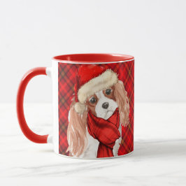Plaid met Koning Charles Spaniel Christmas Dog Mok