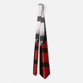 Plaid Modern Abstract Rood Zwart Plaid Collectie Stropdas (Achterkant)