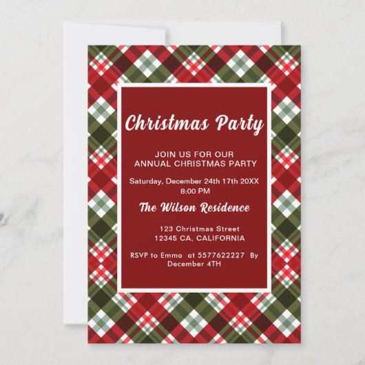 Plaid Moderne Legante Uitnodiging van het Kerstmis (Voorkant)
