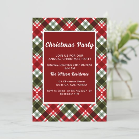 Plaid Moderne Legante Uitnodiging van het Kerstmis (Staand voorkant)