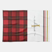 Plaid Monogram Elegante Clan Wallace Tartan Theedoek (Horizontaal)