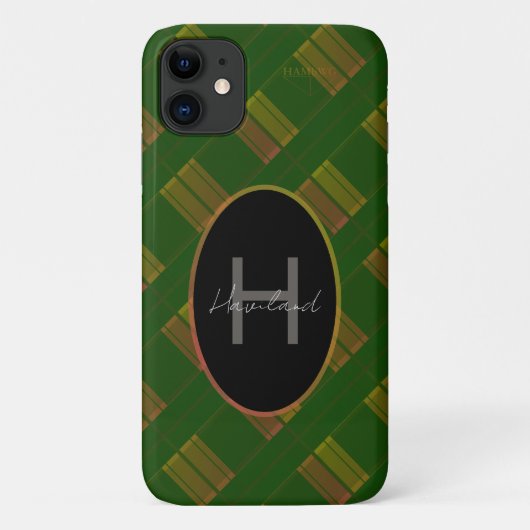 Plaid Monogram iPhone Hoesje HAMbWG (Achterkant)