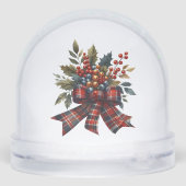  Plaid Monogram Kerstvakantie Foto Sneeuwbol (Achterkant)