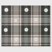 Plaid Monogram Klassiek Kerst Inpakpapier (Vlak)