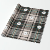 Plaid Monogram Klassiek Kerst Inpakpapier (Uitgerold)