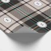 Plaid Monogram Klassiek Kerst Inpakpapier (Hoek)