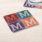 Plaid Monogram M Onderzetter Set (Schuin)