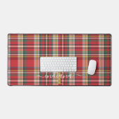 Plaid Monogram Naam Script Rustic Custom Bureaumat (Keyboard & Muis)