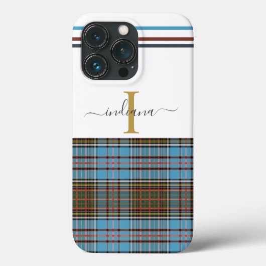 Plaid Monogram Script Clan Anderson Tartan Case-Mate iPhone Case (Achterkant)