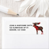 Plaid Moose Return Address Label (Insitu)