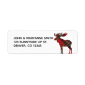 Plaid Moose Return Address Label (Voorkant)