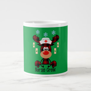 Plaid Moose Verpleegster Crew Grappige Verpleegkun Grote Koffiekop